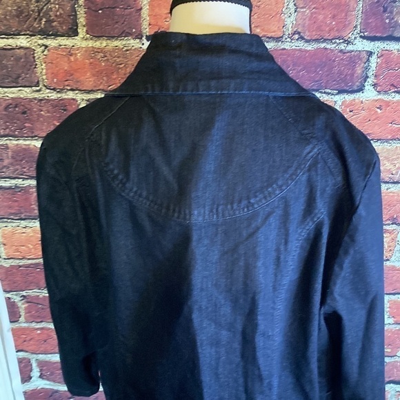Norton McNaughton Dark Wash Denim Bomber Style Jacket with Front Pockets L - Picture 11 of 13